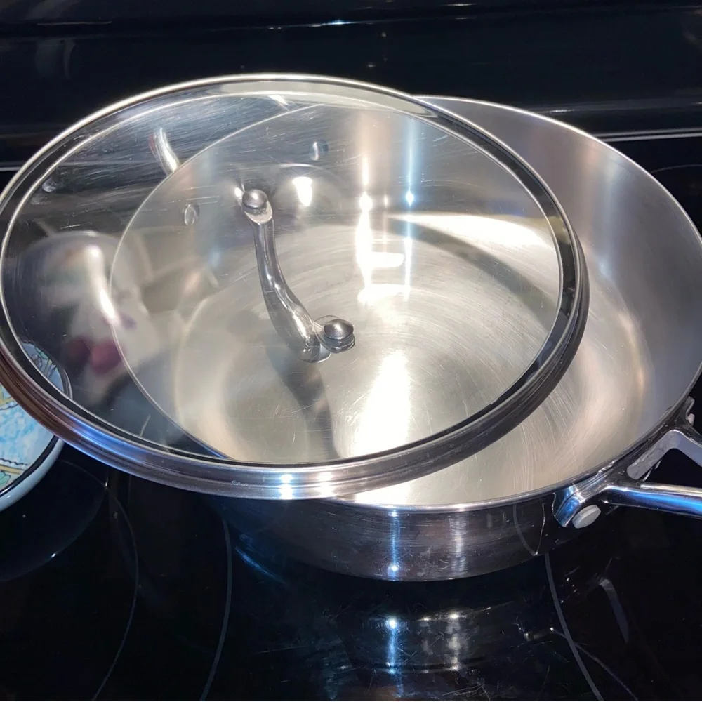 Guy Fieri Large 4 Quart Stainless Steel Stove Top Cookware & Original Lid- VGU